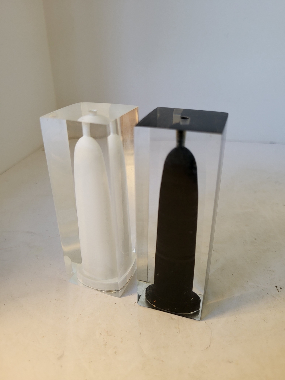 MCM 1970s Lucite Salt and Pepper Shakers Gratelli Guzziman Italy